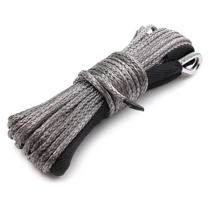 Высококачественный СВМПЭ трос для ATV UTV 5 мм 6 мм 7 мм 15 м, ручной буксировочный прицеп, трос, тяговый трос, синтетический трос для лебедок, линейный трос