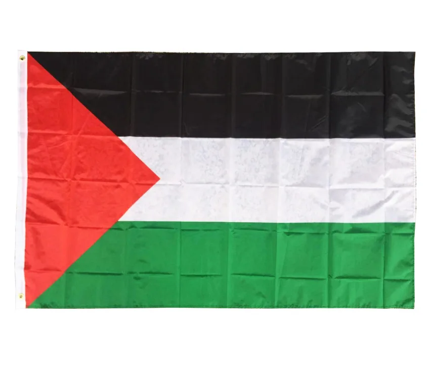Custom 90x150cm 3x5 Ft 100% Polyester Indoor Outdoor Double Sided Red Black Green White Palestine National Country Flag