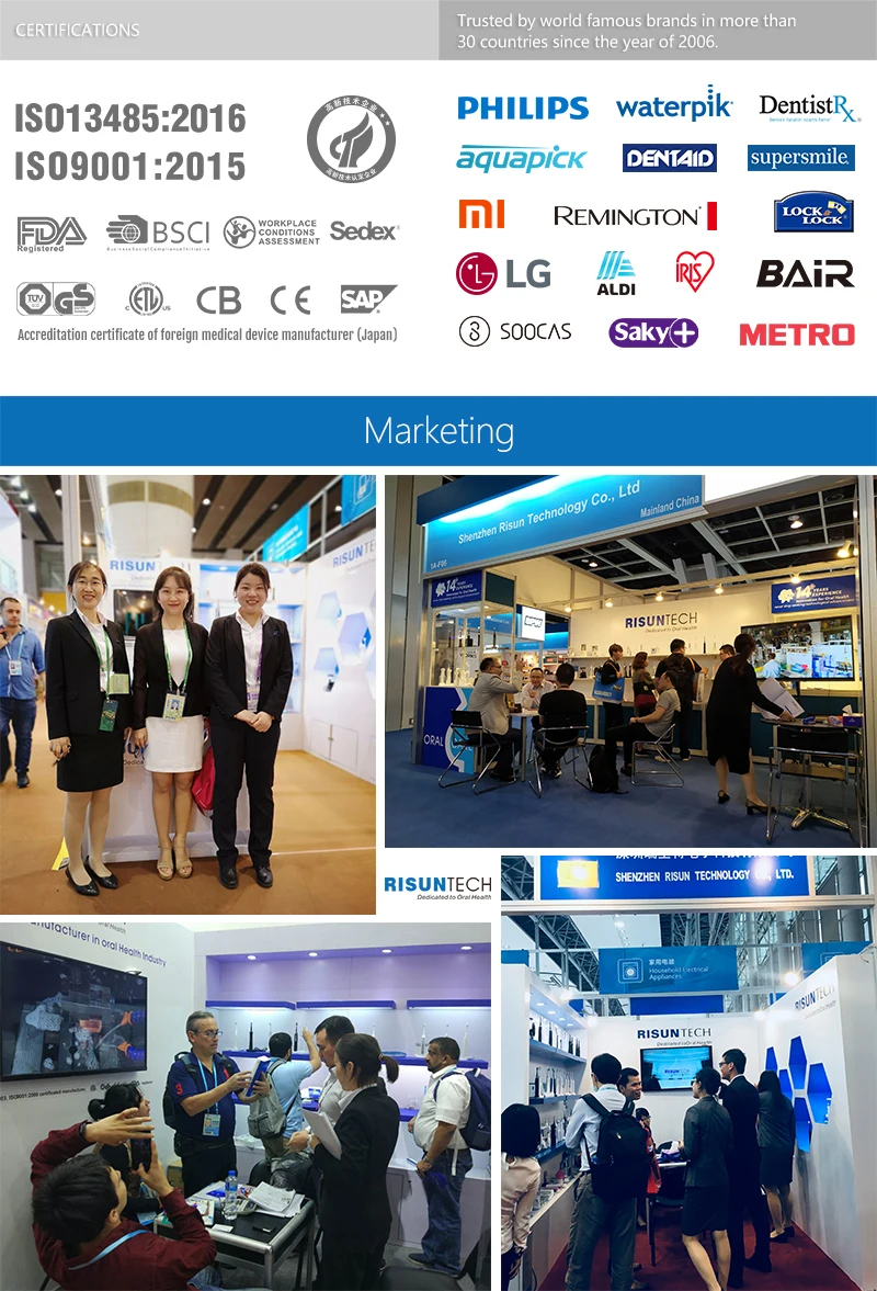 Risuntech F5020E Oral Hygiene Cordless Dental Care New Teeth Water Jet Flossing 300ml Portable Water Flosser