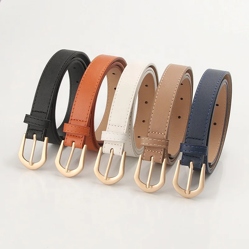 Alloy Pin Buckle Belts for Women PU Leather Waist Belts Ladies Waistband for Jeans