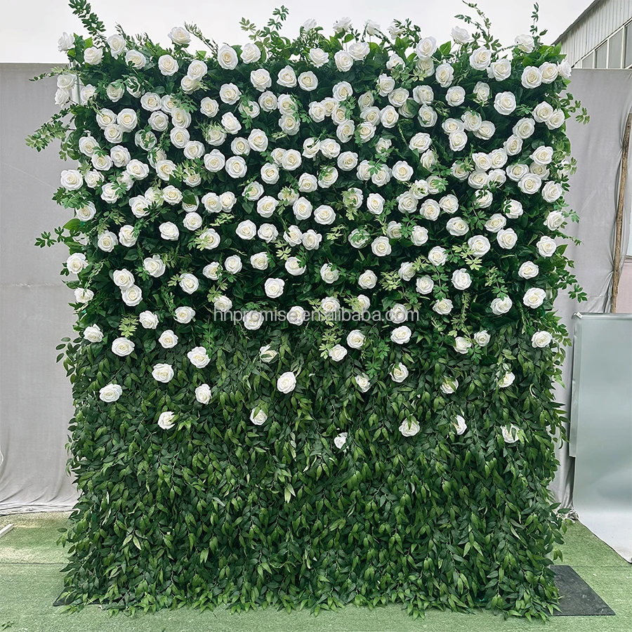 Promise Wholesale Hot Sale Artificial Flower Wall Green Wedding Wall Decoration Backdrop