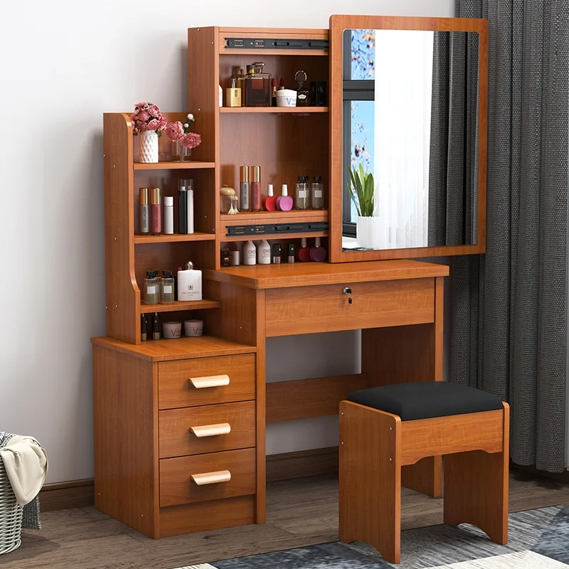 Bedroom storage cabinet integrated modern minimalist small luxury makeup vanities dressing table with mirror