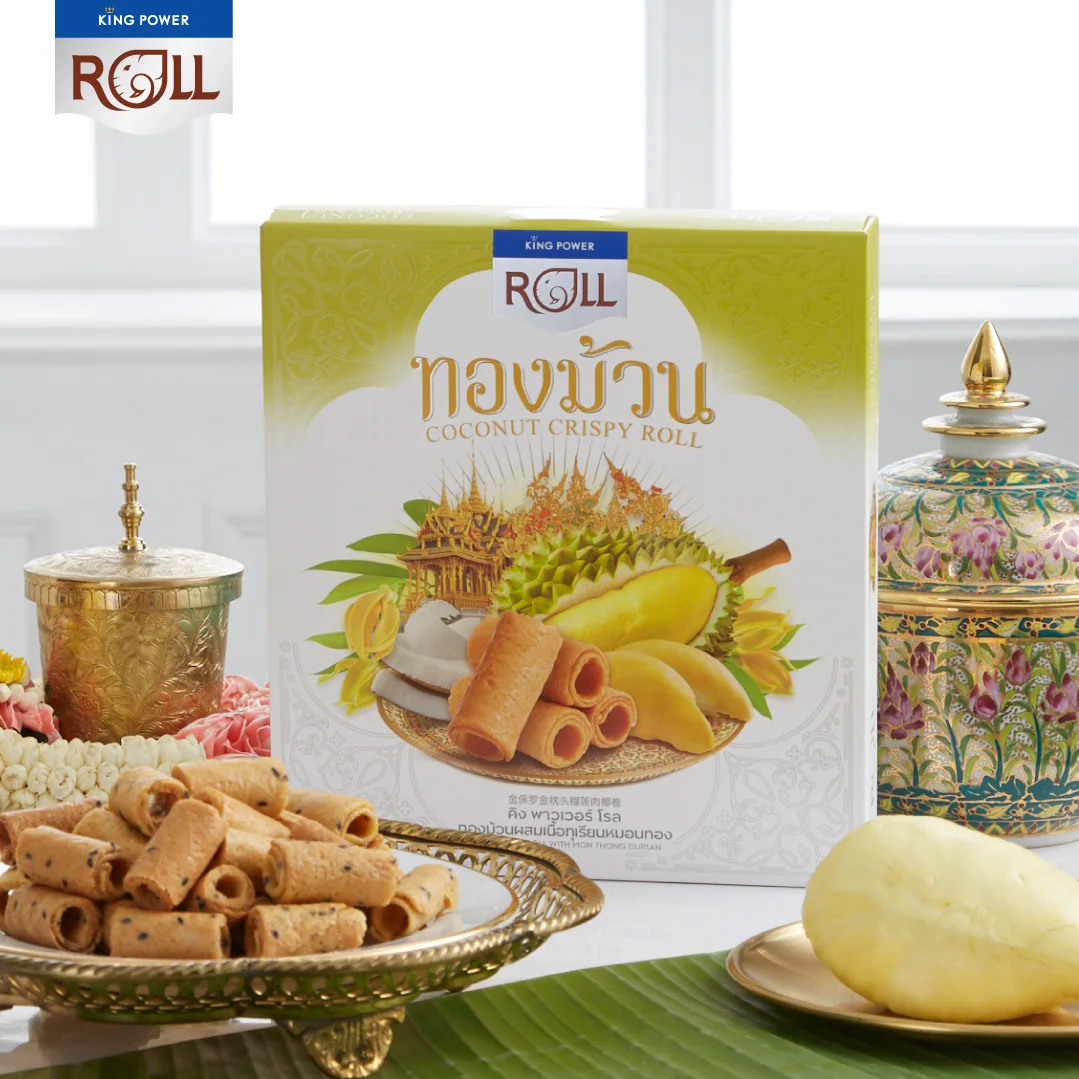 KING POWER ROLL With Mon Thong Durian- THAI SNACK FOR EVERYONE TO ENJOY WITH DELICIOUS TASTE BEST FROM THAILAND