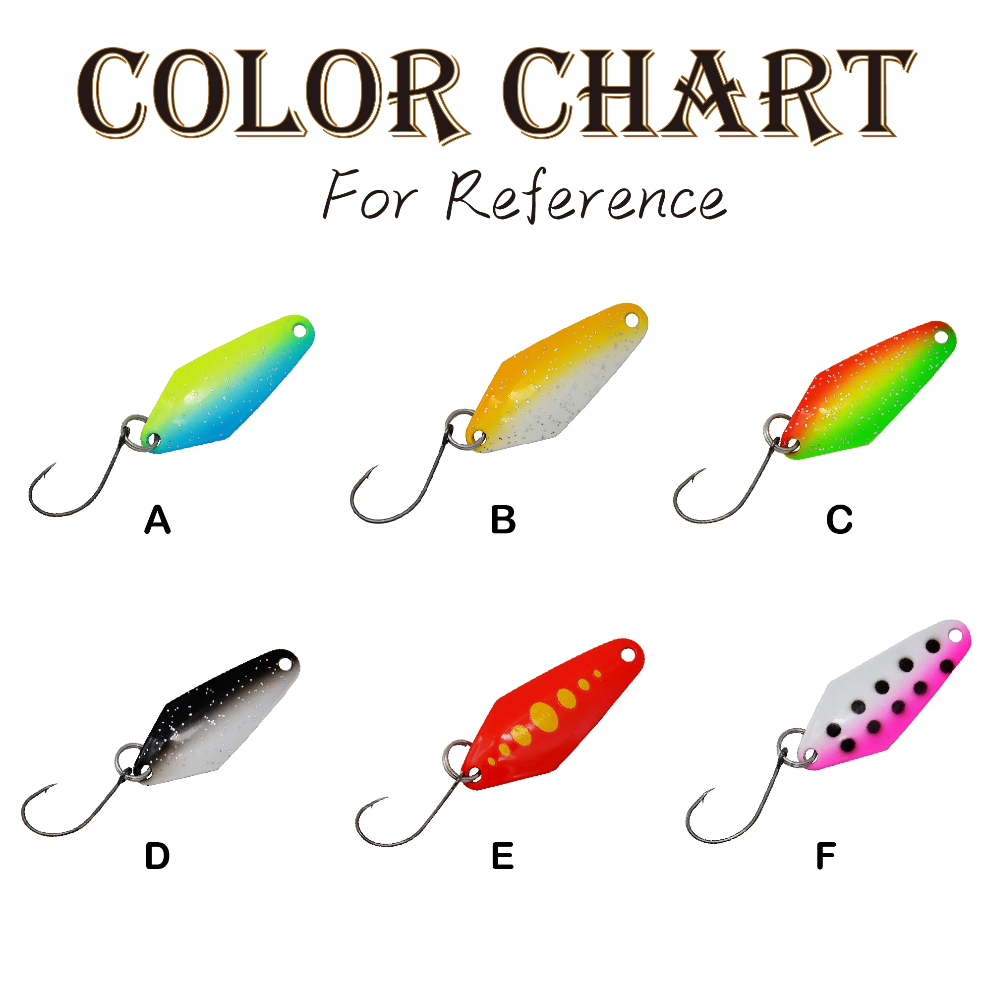 Trout Fishing Spoon 2.3g 32mm With Sharp Single Hook Fishing Lure Metal Spinner Spoon For Mackerel Bass Trout Fishing