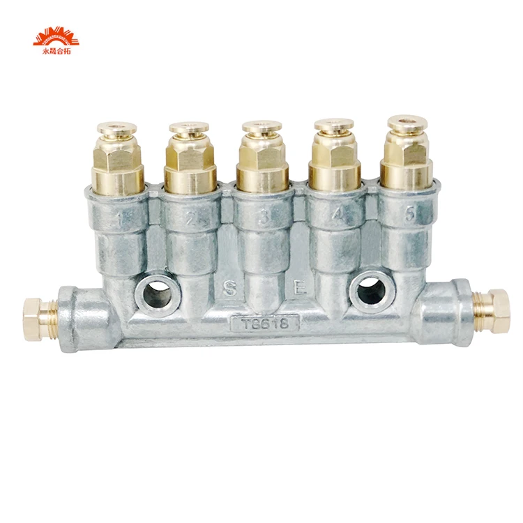 T8619 Injection Oil Row 4way Oil Distributor Volumetric Dosing Oil Distributor For CNC Machine Tools