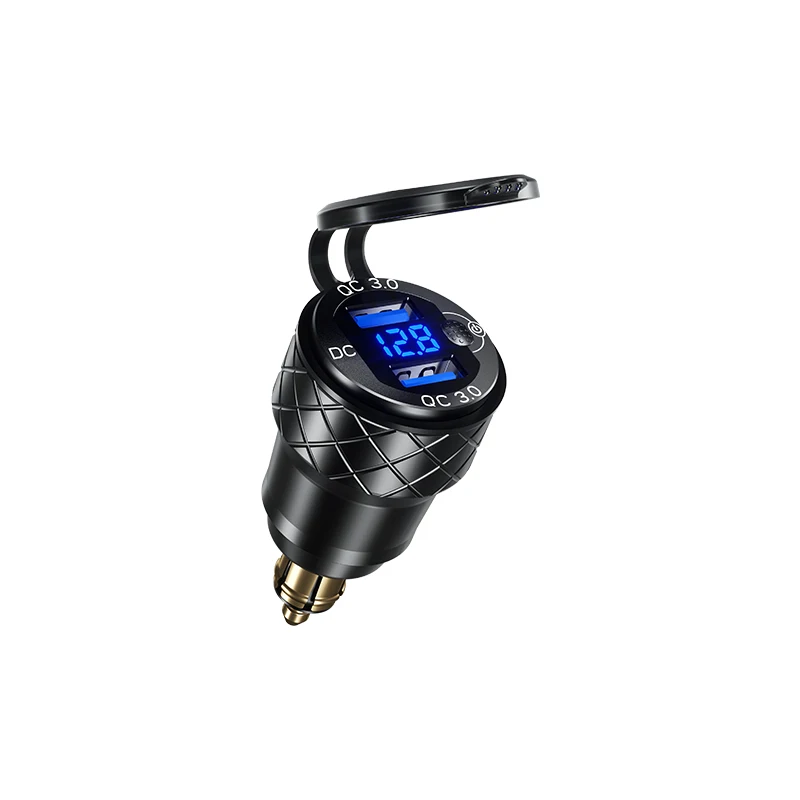 Powerlet Plug Input 5V 4.2A Portable Dual USB Motorcycle Charger With Voltmeter for DIN hella BMW Motorcycle
