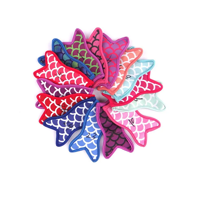 Fish shape neoprene popsicle holder freezer icy pole ice lolly sleeve