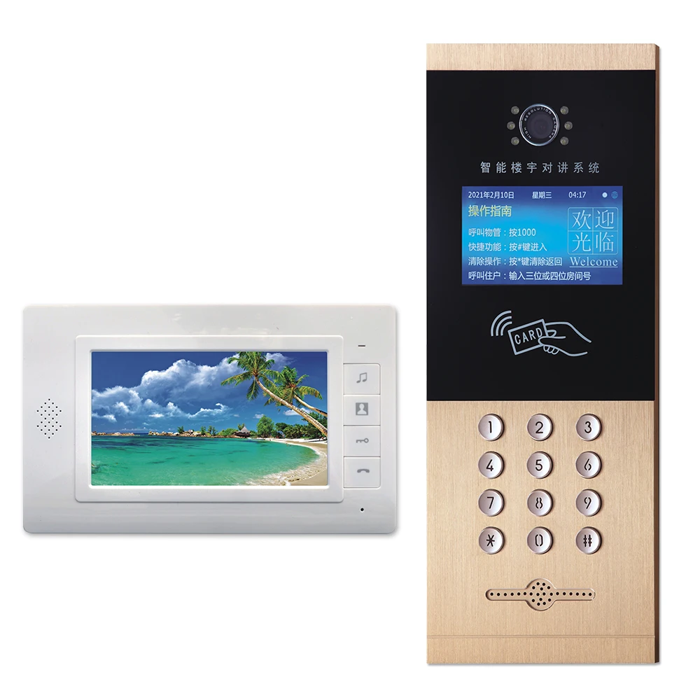 7 inch Building intercom Multi Apartment Access Control System IP Smart Video Door Phone Camera Ring Doorbell Intercom system