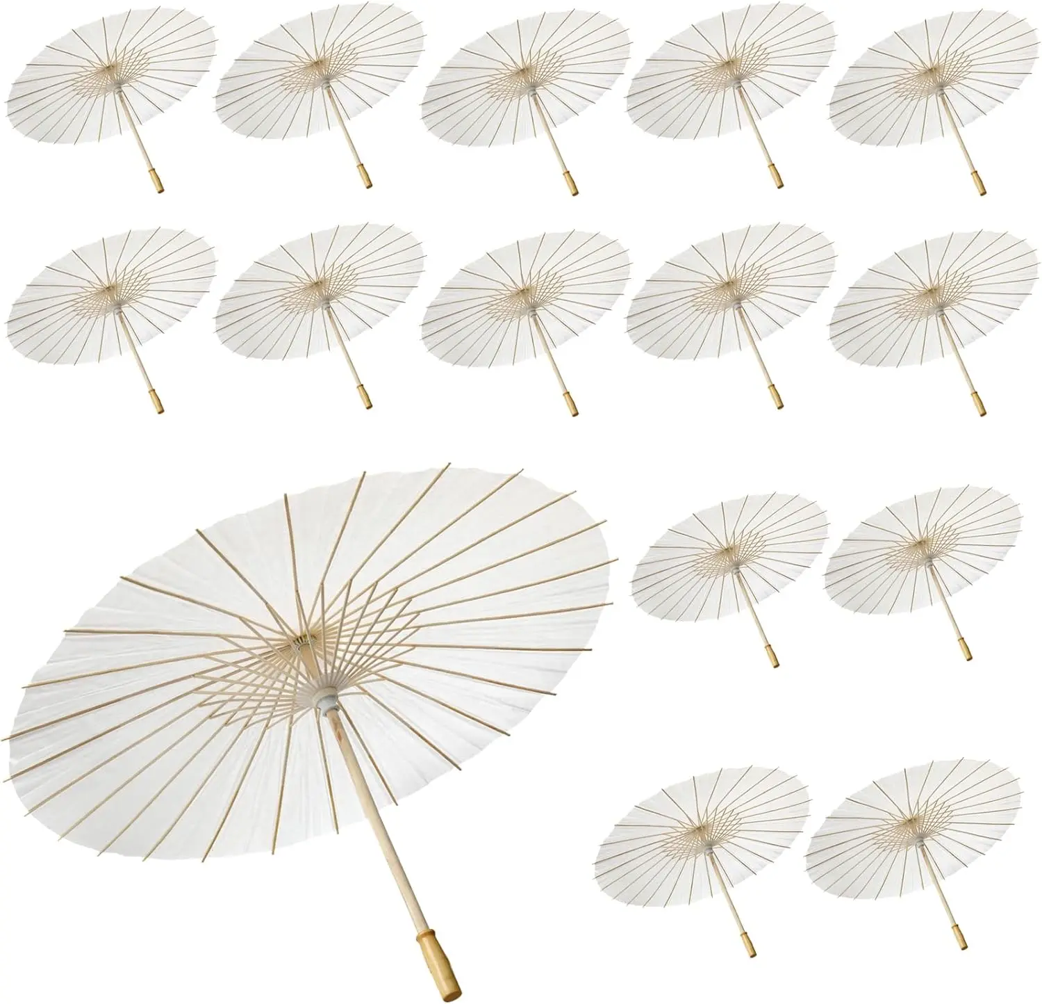 Umbrellas Chinese Japanese Parasol Umbrella Paper Wood Stick Oil Paper Umbrella Parasol Wedding Bridal Party Decor