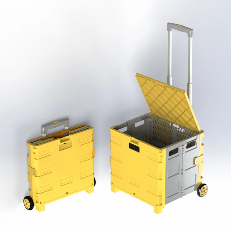 Wholesale Mini Foldable Portable Supermarket Shopping Plastic Wheeled Granny Trolley carrito de compras