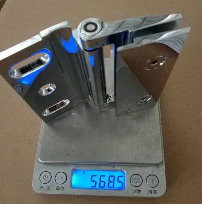 Bathroom door hardware B057 forged brass chrome wall to glass  shower door screen hinge with cover plate