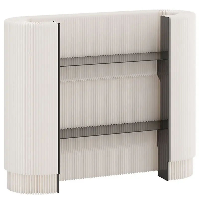 Modern minimalist Movable small Boutique bar reception desk front desk Paper White  cash register counter display shelf for bags