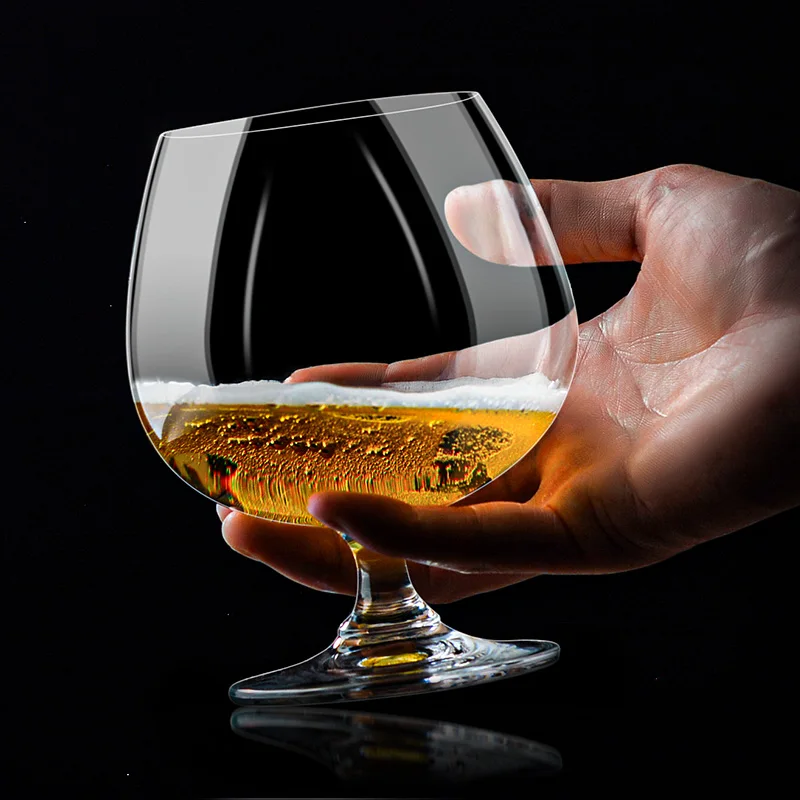 Custom Logo 16 oz Beer Glass Belgian Style Stemmed Tulip Lambic Beer Glasses for Bar Party