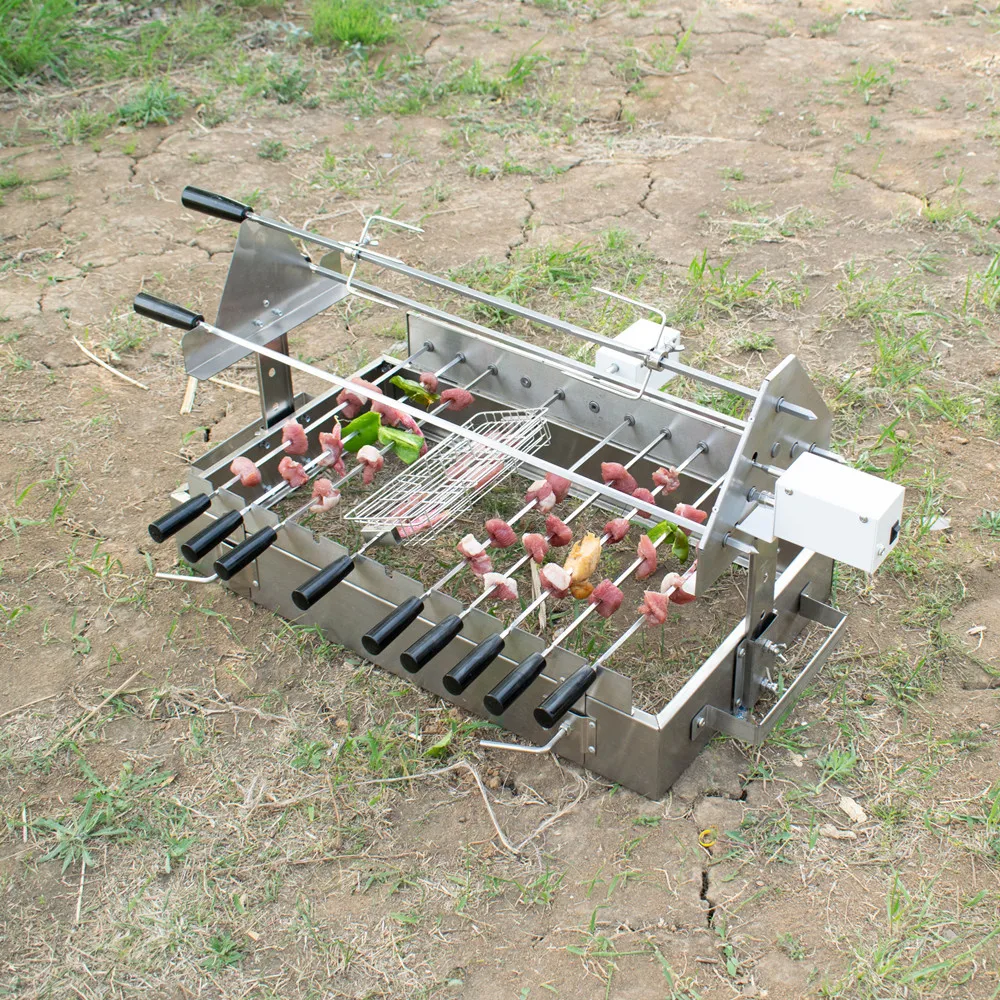 Premium Stainless Steel Russian Shashlik Kebab Skewer Set Cyprus Grill Top Rotisserie Barbecue