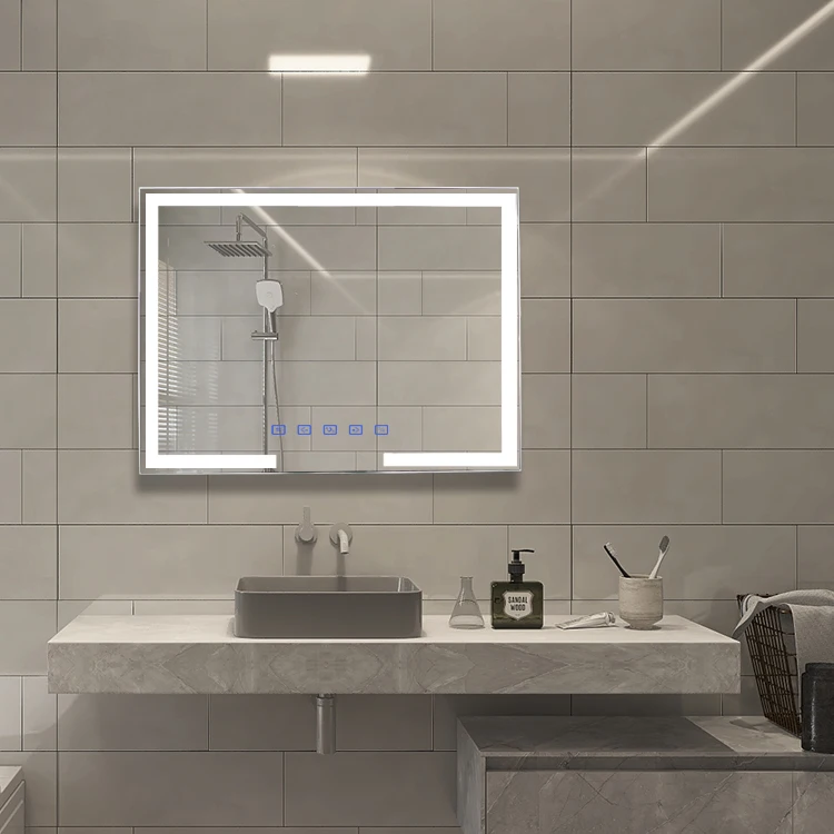 Китайское современное медное зеркало для ванной комнаты с синими зубьями стандартного размера