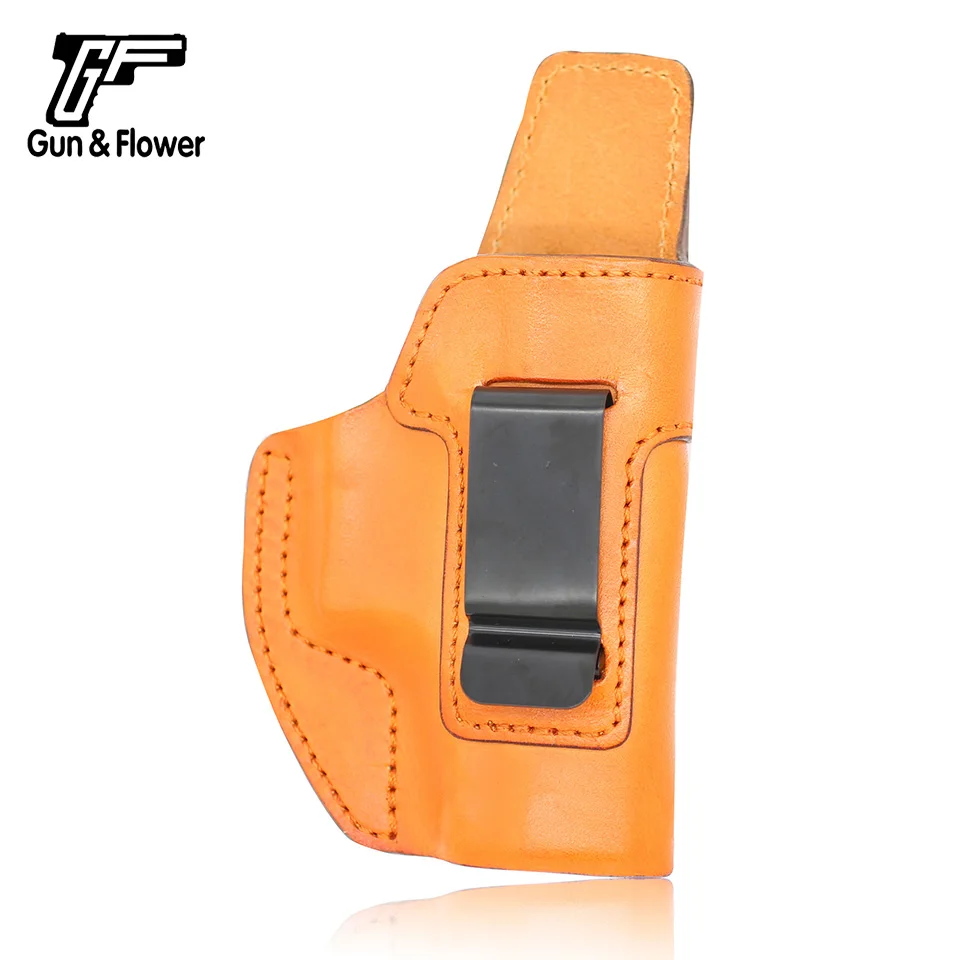 
Gun&Flower Open Top Belt Clip IWB Leather Gun Holster for Walther PPQ 