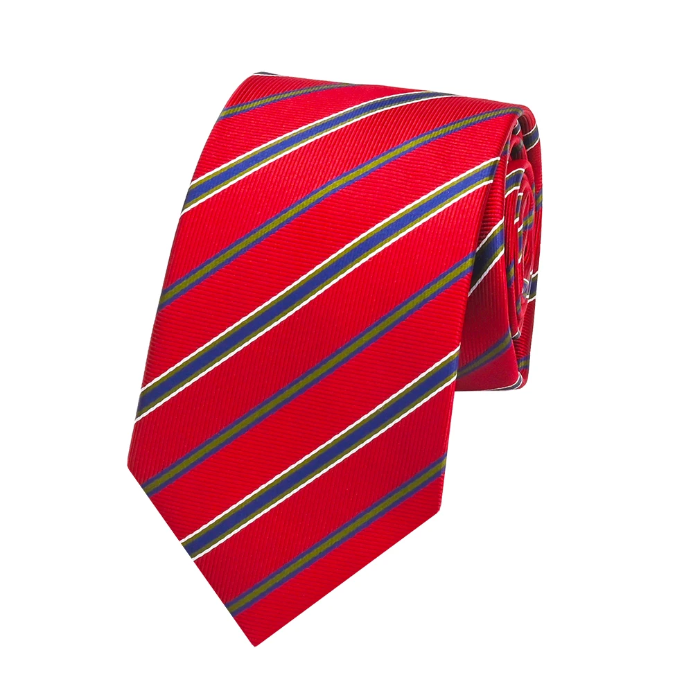 YiLi Handmade Jacquard Woven Microfiber Polyester Orange Brown Tie