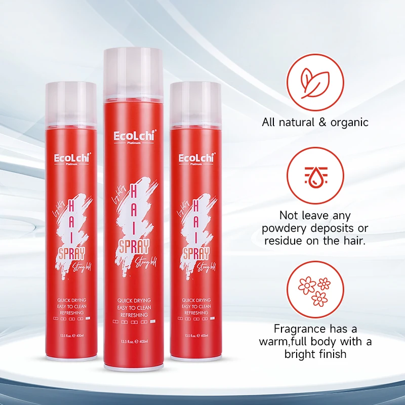 Ecolchi Customized Hair Spray Organic Herbal Argan Oil Hair Care Nourish Strong Hold Hair Styling Spray