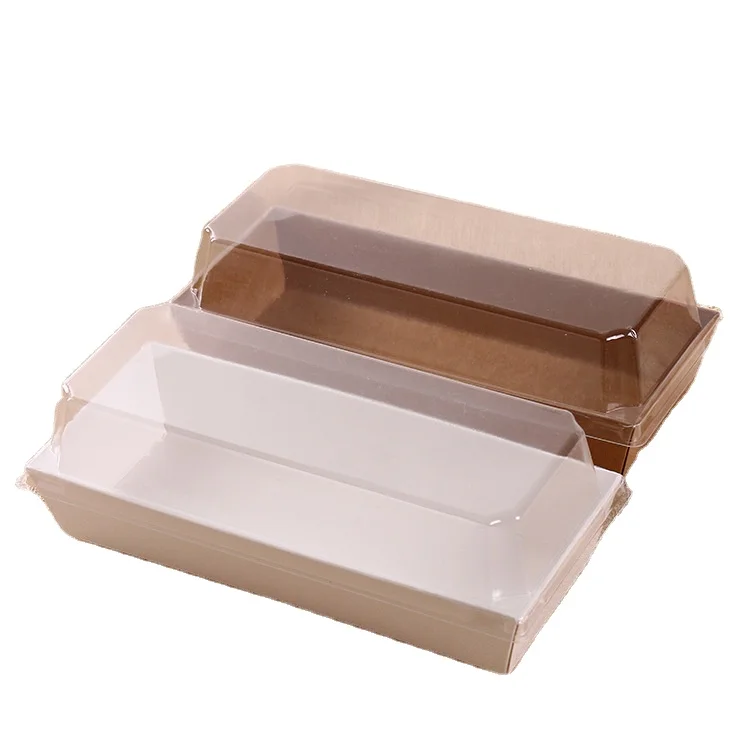 Waterproof High-quality Cake Box Set Oil-proof Kraft Paper Box Disposable Food Sandwich Container With Food-grade Plastic Cover