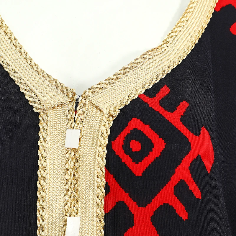 Dubai africa kaftan abaya islamic clothing femm robe breathable prints black long turkish muslim dress for women