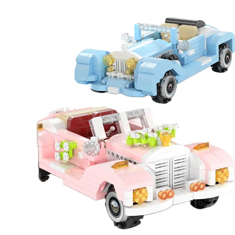 Moyu MY97122-23 Classic Vintage car model pieces are put together to assemble toy blocks 3D stereo puzzle wedding car gift toys