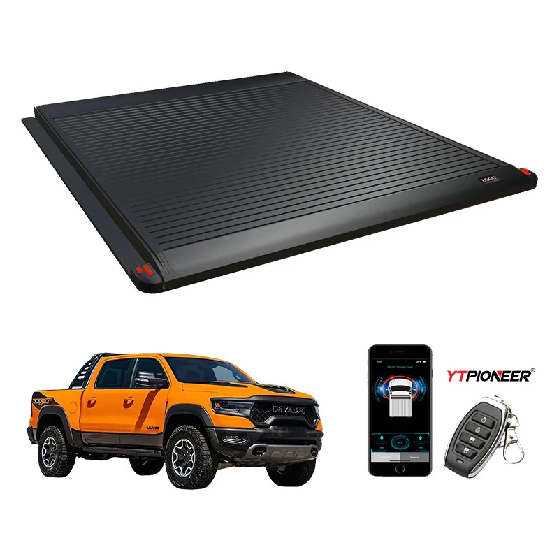 YTPIONEER 4X4 Off Road Barrel Cover Pickup Truck Retractable Roller Lid Electric Tonneau Cover For Dodge Ram 1500 2500