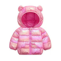 201228 Baby Boys Girls Light Puffer Padded Jacket Bear Hooded Infant Outerwear Winter Down Coats For Kids