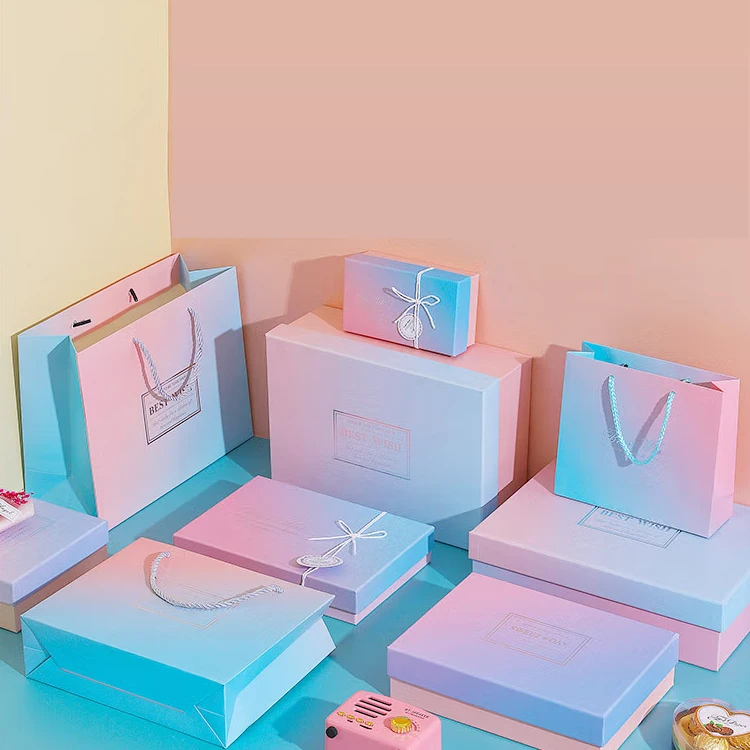 Different types custom magnetic packaging boxes cardboard corrugated boxes white crinkle paper gift boxes