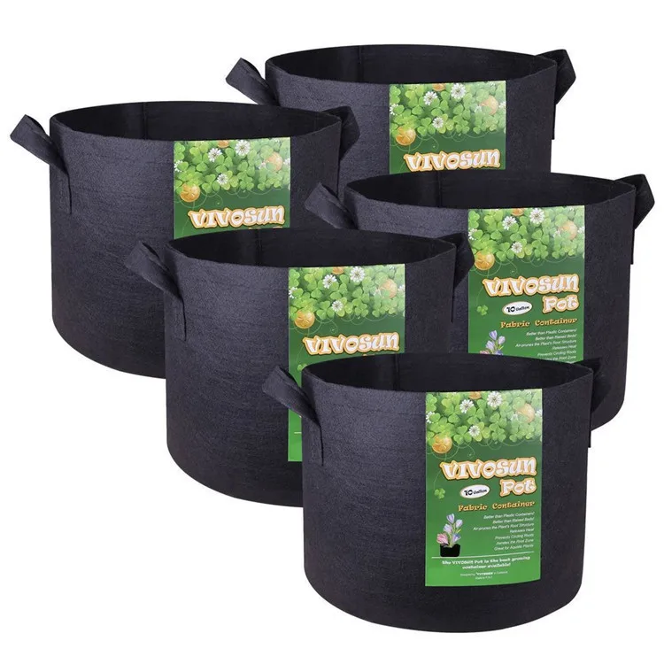 4- 10 Gallon Non Woven Grow Bags Felt Grow bag for Potato/Plant Container/Aeration Fabric Pots With Handles