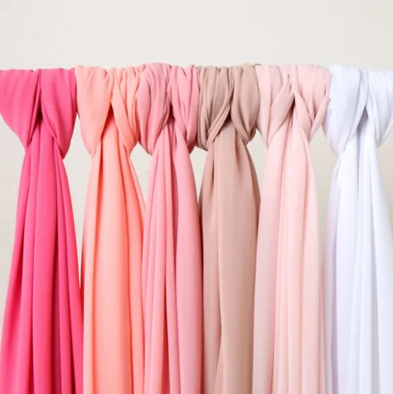 40 Colors Custom Private Label Islam Scarf Bubble Chiffon Instant Malaysia Hijab Pearl Chiffon Scarf Muslim Hijab For Women