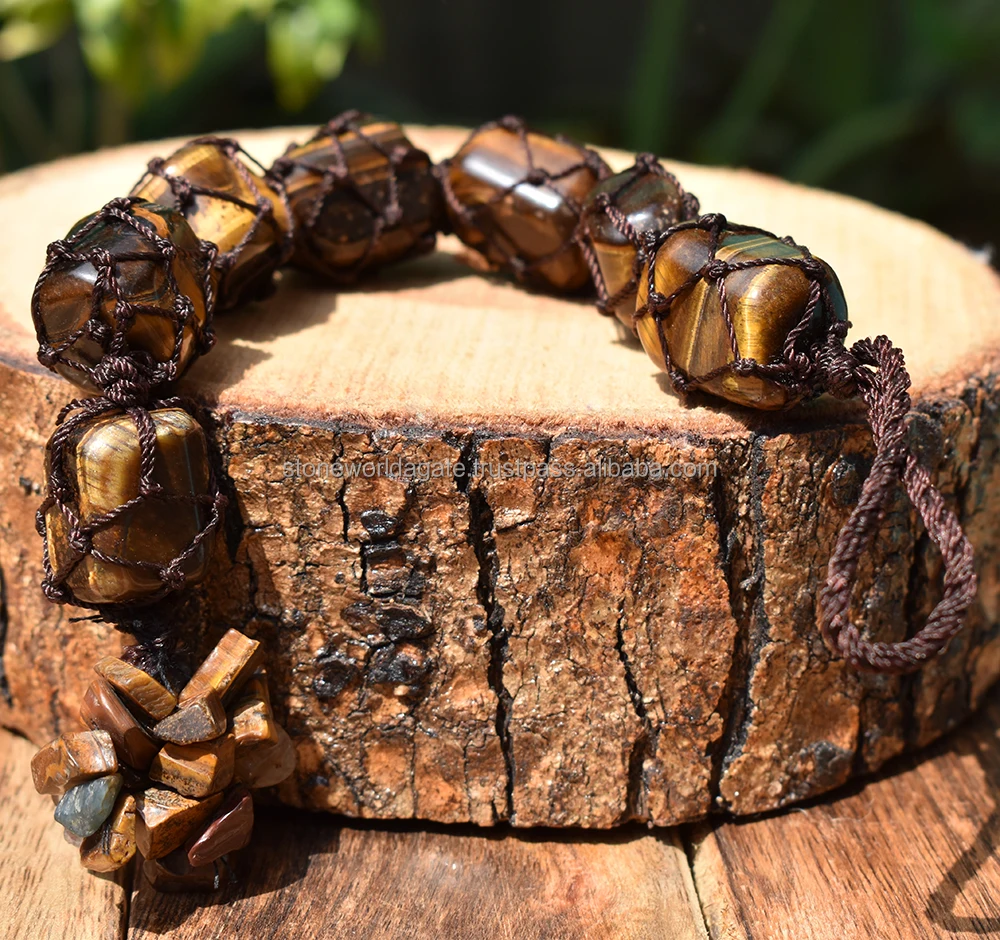 
Tiger Eye Car Hanging Ornament Natural Reiki Healing Gemstone Tassel Hanging Pendant For Door, Window, Wall 