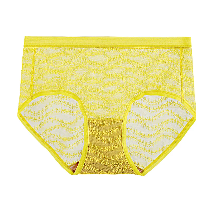 Super Thin Nude Quick Dry Lace Underwear Mid-waist Transparent Mesh Sexy Panties