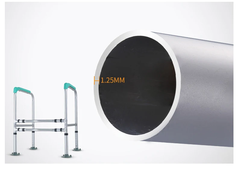 Aluminum Adjustable Toilet Safety Frame Grab Bar Suitable for Any Toilet