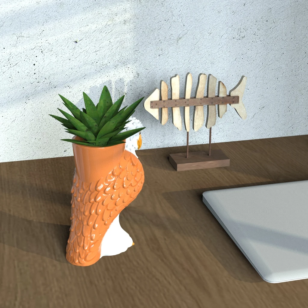 China Factory Supply ceramic flower  planters for home decoration flower pot customized bald eagle animal  figure flower pot