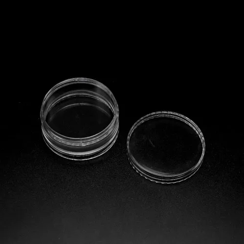 21832 4 pcs 70mm small Round Clear Plastic Stackable bead Jewelry nail storage boxes