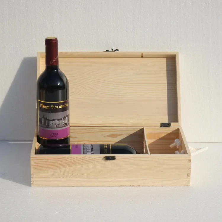 Custom hot sales 2 bottles of pine wine gift shipping packaging gift storage box