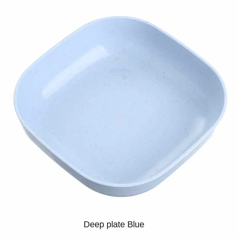 Домашняя простая пластиковая тарелка из пшеничной соломы для костей мусора круглая Квадратная с чистым тоном окуня