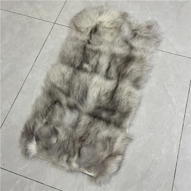 Natural Animal Fur Soft White Fox Blue