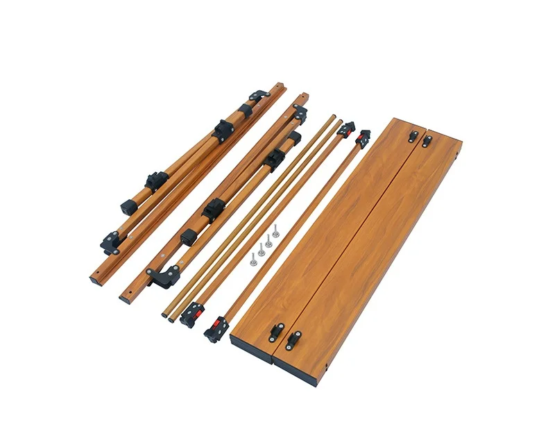 ENJOY 2024 New Design Aluminium Alloy Square Folding Camping Table Lightweight Mahjong Table Wood