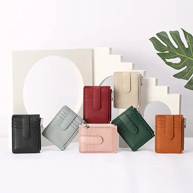 Slim Wallet for Women Thin Womens Card Holder Small Wallets RFID Blocking Genuine Leather Opp Bag Short Guangdong Unisex Nylon