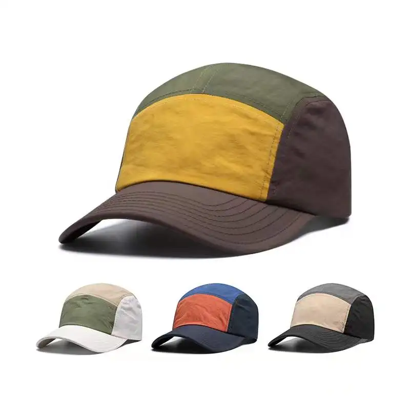 Custom 5 panel Running Cap Quick Dry Hat Blank Plain Waterproof Camp Cap Lightweight Sports Five panel Caps