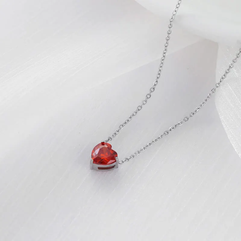 Ins trendy unique stainless steel necklace love heart pendant gold plated necklace girl
