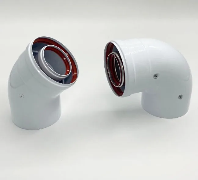 Gas Heater Part Aluminum Coaxial 60/100 mm flue pipe elbow 45/90 degree Non-condensing