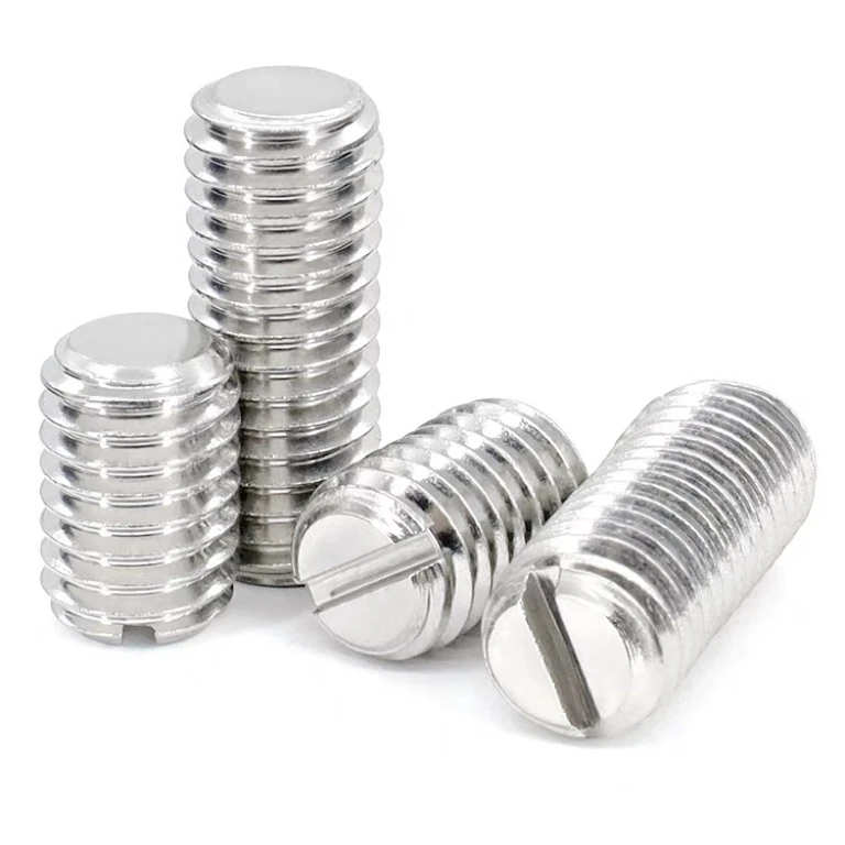 DIN 551 M1-M12 Stainless Steel Grub Screws Flat Point Headless Slotted Set Screws