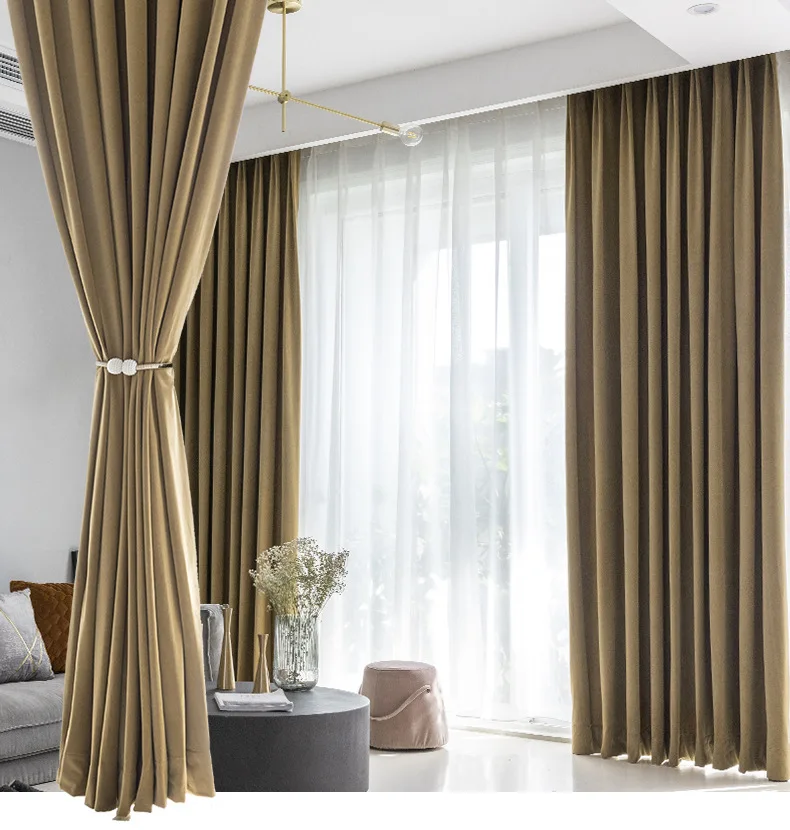 Velvet Blackout Curtains for Hotel Hall Setting Room Thermal Insulated Window Super Soft Luxury Drapes for Living Room Bedroom