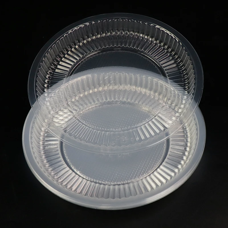 Round White Plastic Disposable Sushi Tray for Serving PS Buffet Meals Plate Durable Eco-Friendly Platos Desechables For Weddings