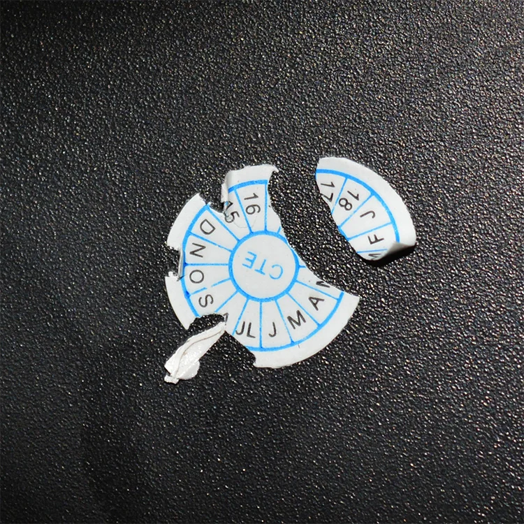 OEM A4 eggshell stickers paper custom tamper proof self destructible security vinyl blank eggshell stickers