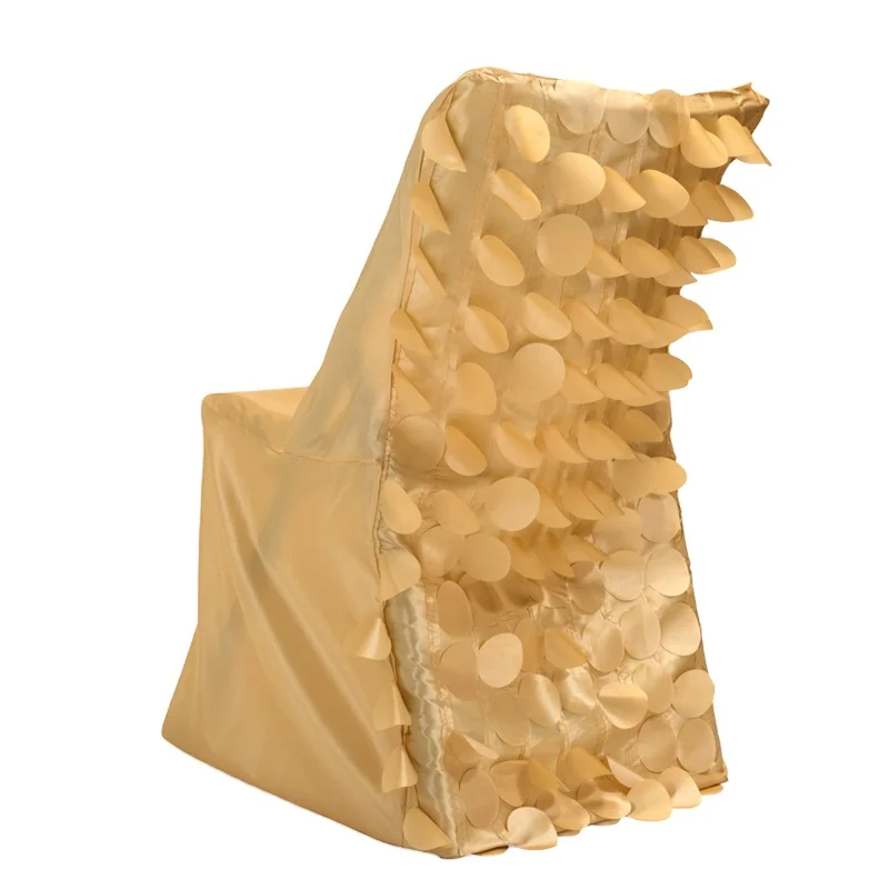 Taffeta Petals Gold Folding Chairs Covers