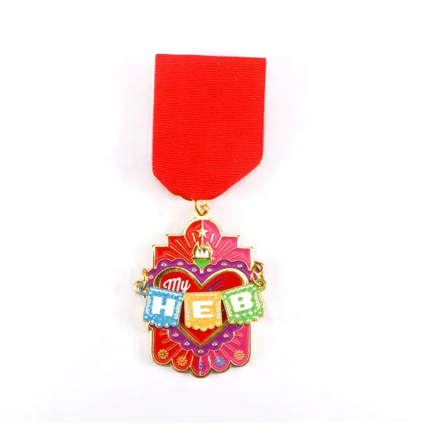 Custom Metal Medallion 3D Logo Souvenir Metal Awards Medal with Ribbon