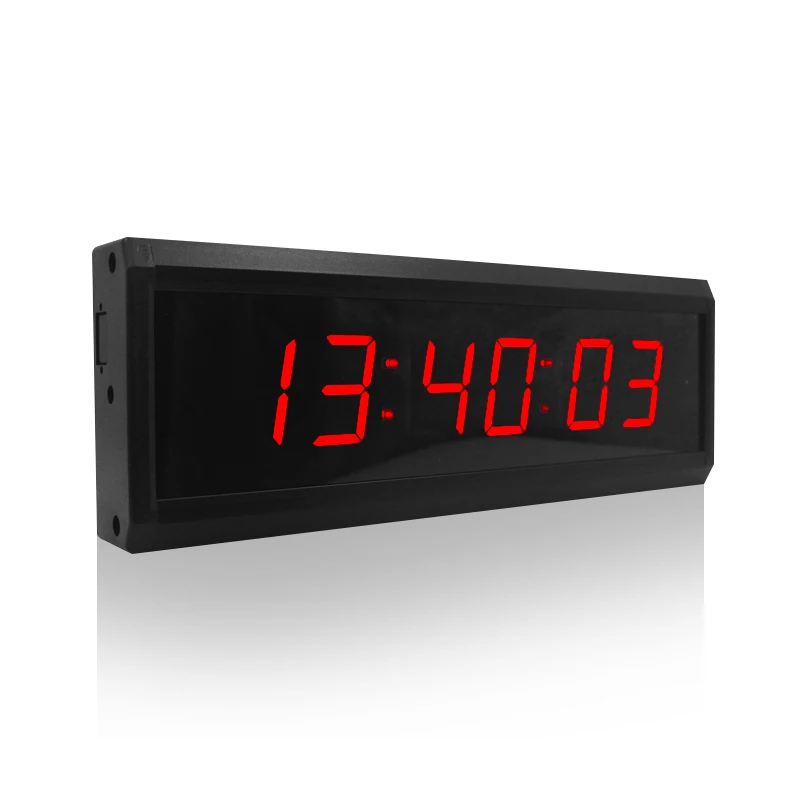 [Jinling shiyin]1.8' 6Red Led Count Down Lap Timer with 12/24H Electronic Digital Led Wall Clock